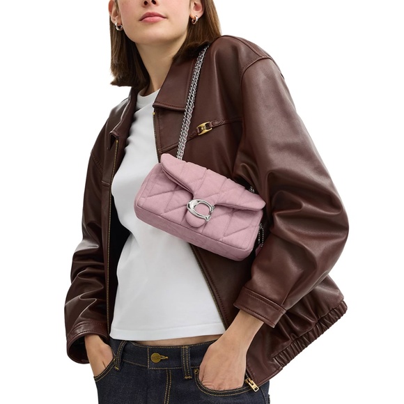 Coach Tabby Shoulder Bag 20 With Pink Denim Quilting - Picture 3 of 10